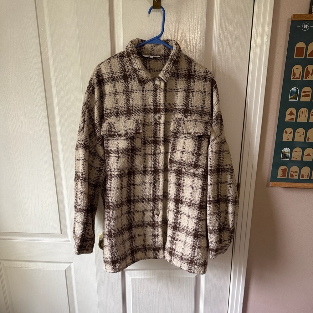Plaid Button-Up Jacket - Picture 1 of 3